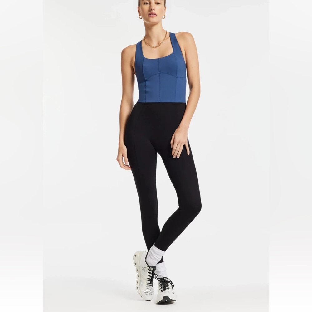 108 sportif Elle Corset Bodysuit. Ensign. Blue black. NWT .M